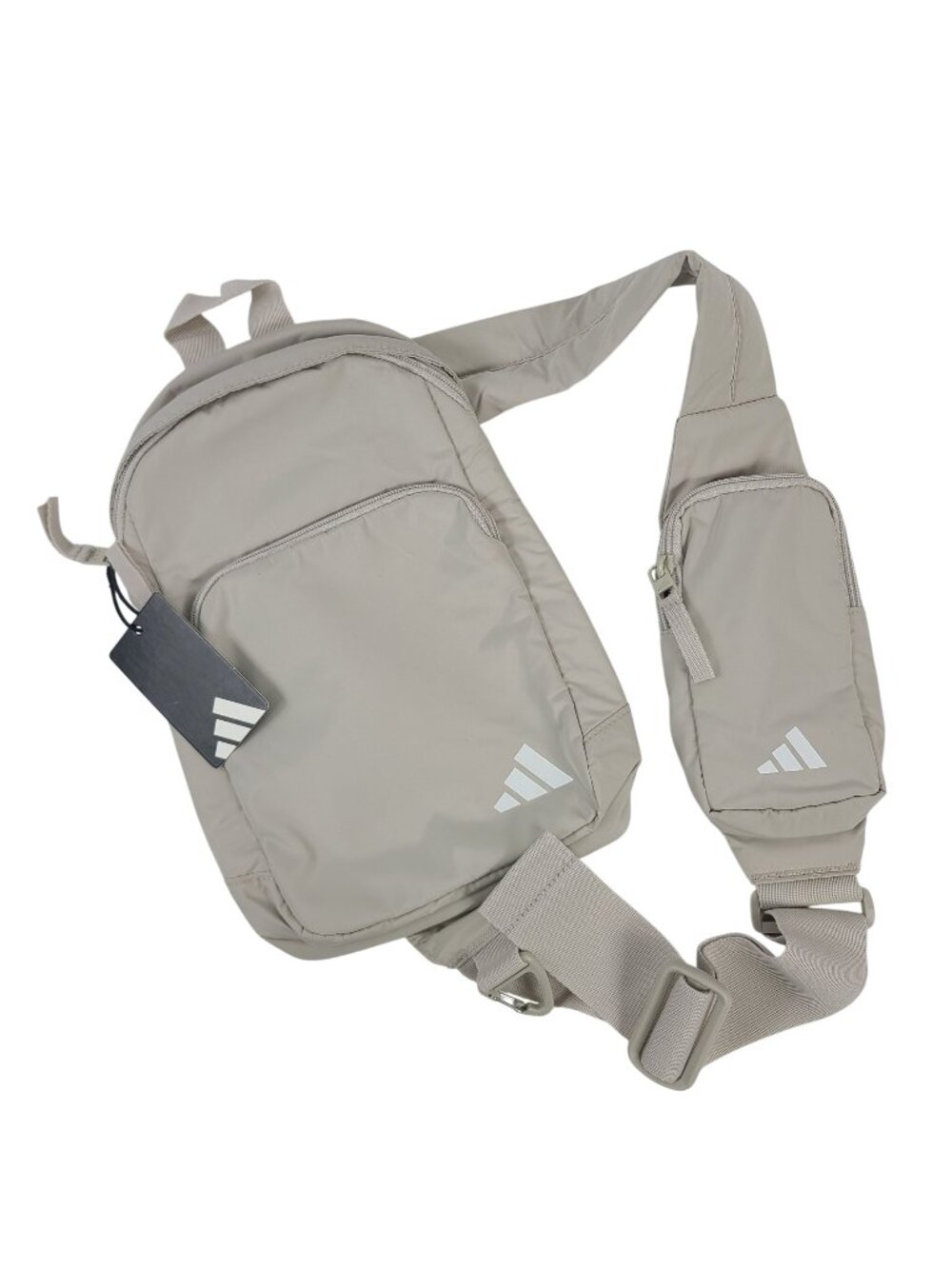 NEW Adidas Essentials 2 Sling Bag Wonder Alumina Grey/White Lightweight Durable